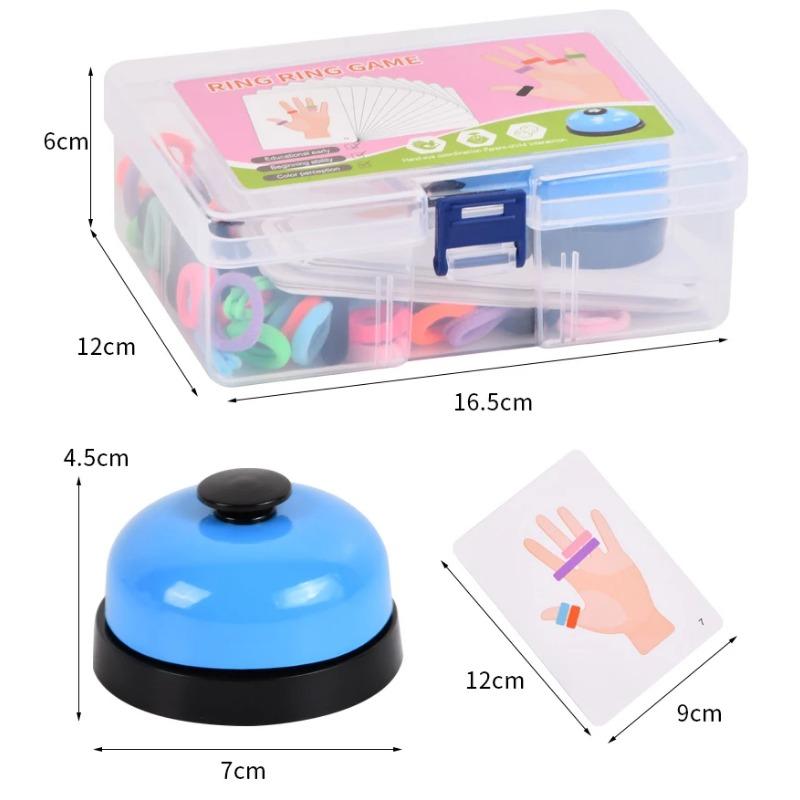 Frühes pädagogisches Denktrainingsspielzeug für Kinder, Fingerspiel mit Gummibändern und Glocke, Eltern-Kind-Interaktionsspiele