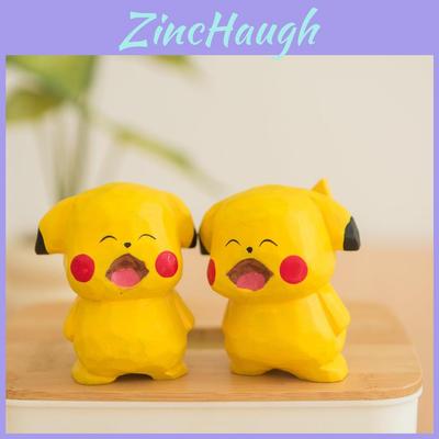 Figura de Madeira Artesanal do Pikachu Com Design Feito à Mão Para Decoração de Casa/Escritório e Presente