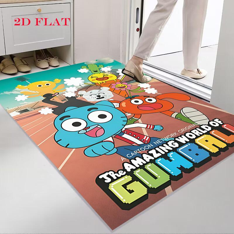 Gumball Teppich für Wohnzimmer Schlafzimmer Zuhause Sofadekoration, Rutschfeste Bodenmatte für Kinder zum Spielen