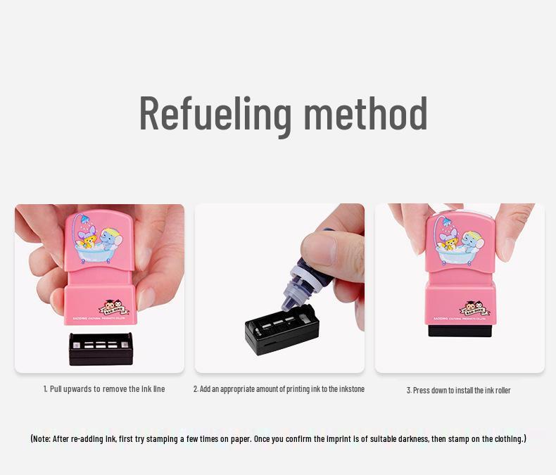 Custom Waterproof Name Stamp and Sticker Set for Children
