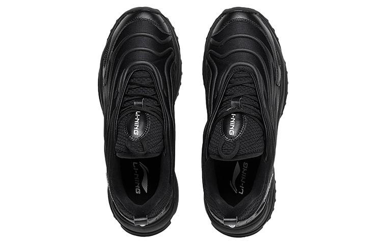 Li Ning Aurora WindWalker V2 Fabric Cushioning Slip Resistant Low Top Casual Shoes Women's Black AGCS160-3