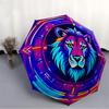 1pc Lion Head Art Automatic Folding Umbrella, 8-Rib Iron Frame, Casual Outdoor Accessory for Birthday Festival Gifts Yy251128111
