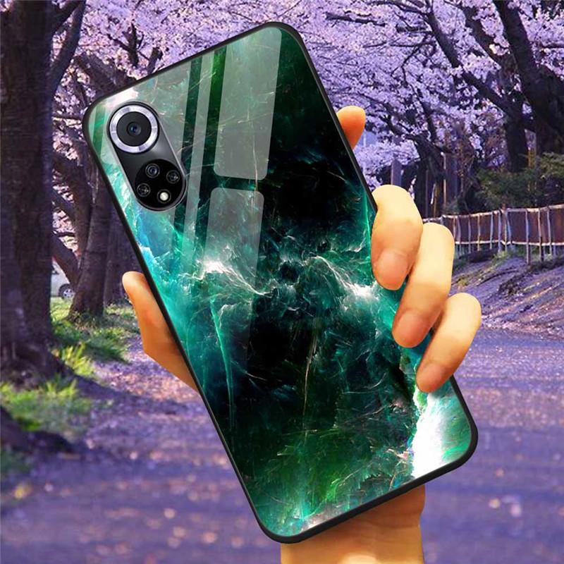 For Honor 50 Pro Case Tempered Glass Starry Marble Hard Back Cover for Huawei Honor 50 Phone Cases Honor50 Protective