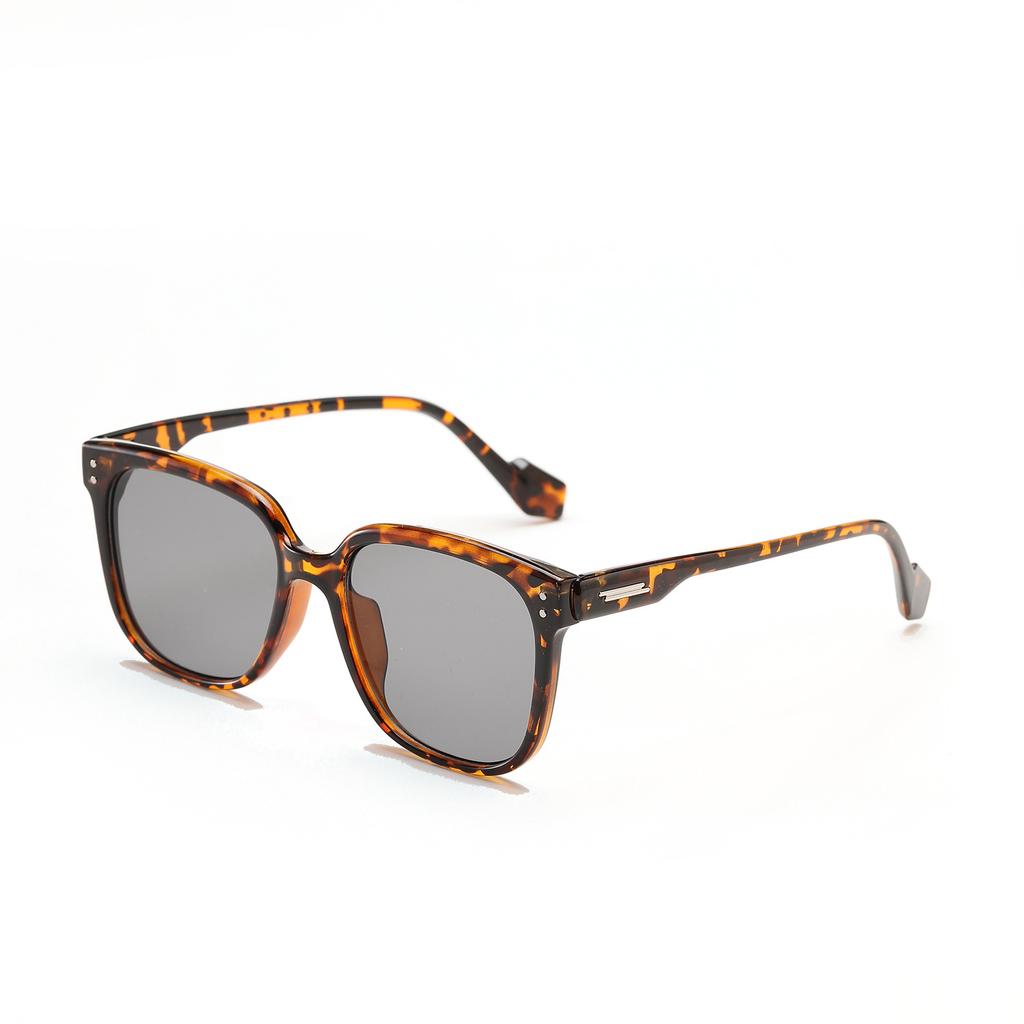 Glasses 95166 Square Large Frame Rivets Tortoiseshell Popular Sunglasses Women, Sunglasses Men
