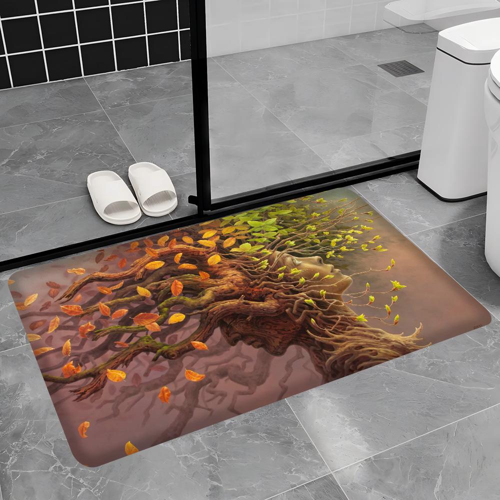

Mysterious Tree Of Life Door Mat Washable Non-Slip Living Room Sofa Chairs Area Mat Kitchen Toilet Rug 40x60cm