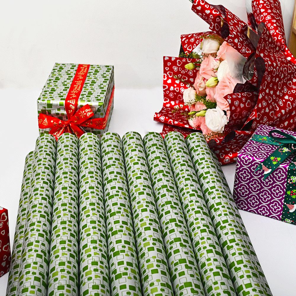 Christmas Wrapping Paper Oil Resistant Floral Craft Paper Birthday Packaging Paper  For Floral Arrangements Birthday
