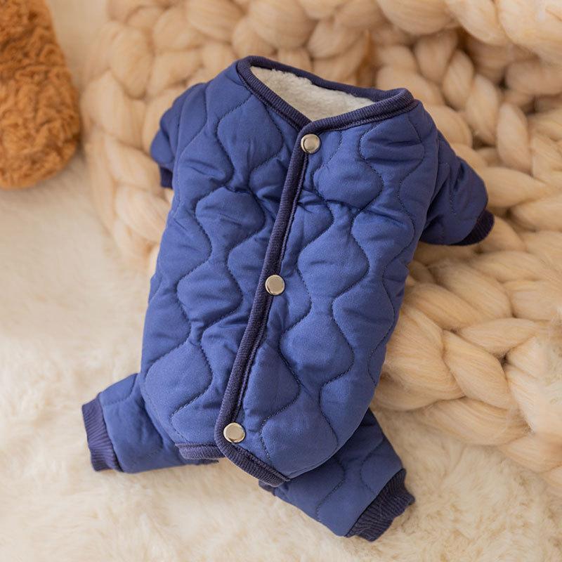 Cat Clothes Winter Thickened Warm Simple Quilting Cotton Cardigan Kitten Puppy Autumn Four-legged Cotton-padded Clothes Pet Dog Clothing