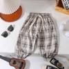Summer Children Ice Silk Mosquito Proof Trousers Girl Boy Baby Soft Loose Home Sleeping Pants Children High Waisted Casual Pants