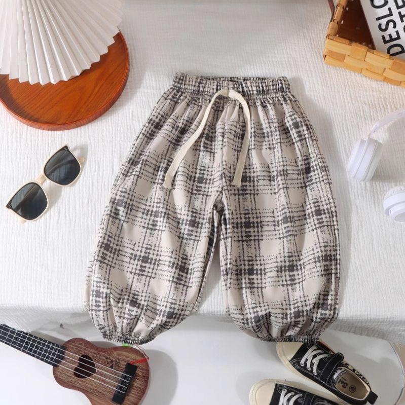 Summer Children Ice Silk Mosquito Proof Trousers Girl Boy Baby Soft Loose Home Sleeping Pants Children High Waisted Casual Pants