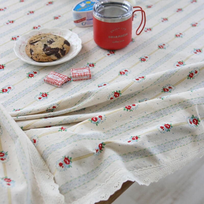 Retro Tea Shop Cotton Lace 2-4 Person Tablecloth/Tablecloth 130x210 Red