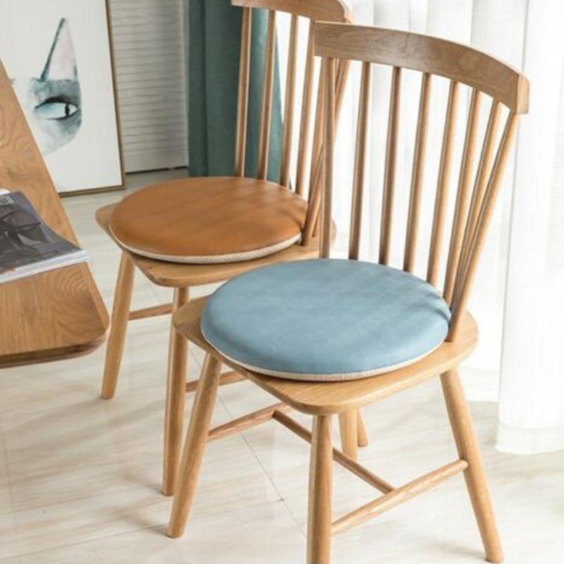 Cuscini per Seduta Sedia da Pranzo Portatile Stile Semplice per Interni, Ufficio Domestico, Cucina, Seduta Rotonda Solida in Pelle per Sedia