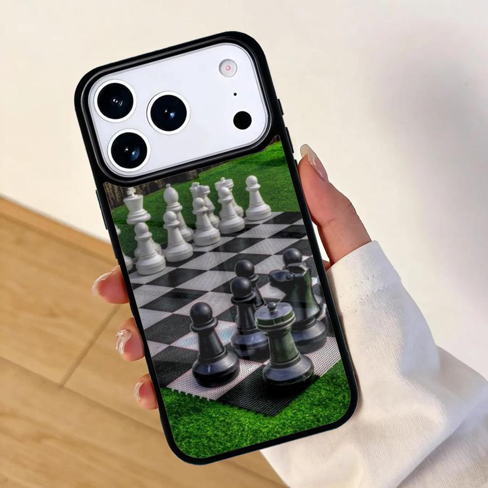 Chequered Chess Pattern Mobile Phone Case for IPhone 17 AIR 16pro Max 15 14 13 12 11 Bumper Cover
