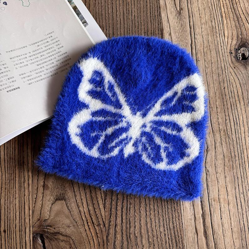 Knitted Butterfly Faux Mink Hat For Women Winter Warmth And Windproof Comfort