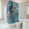 Vintage Blue Bath Curtain with Flowers Print for Modern Bathroom Decor Polyester Shower Curtains Set In Various Sizes