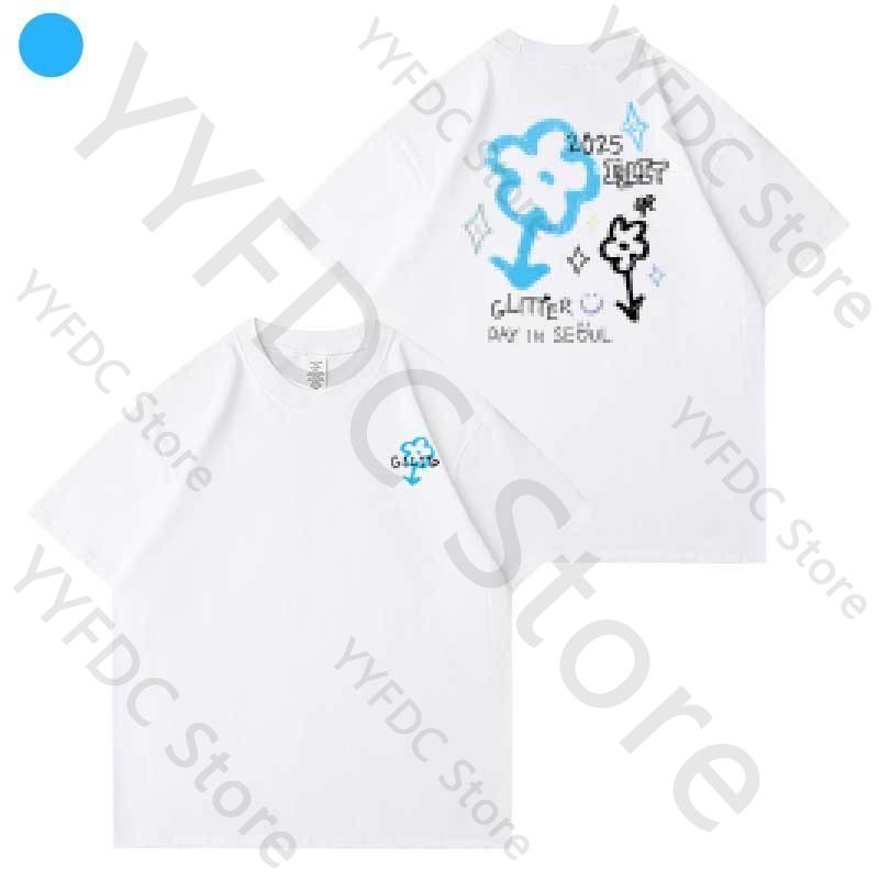 ILLIT Same T Shirt Kpop Fashion Glitter Day Concert Print Tshirt Women Unisex Summer Casual Cotton Short Sleeve Tee Tops For Fans S
