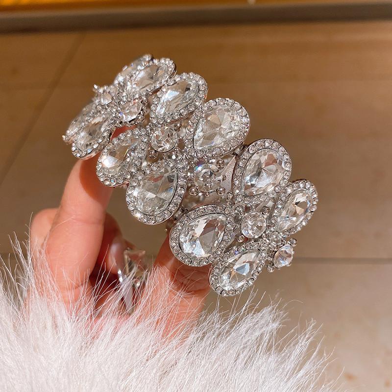 Геометрический Серебристый Сверкающий Сплав Роскошный Браслет Для Женщин Офисный Подарок Silver Water Drop