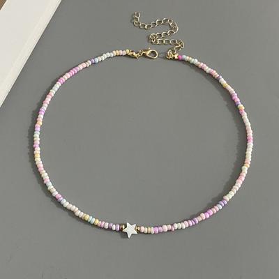 Neue Mode Stern Natur Muschel Choker Halskette für Frauen Mädchen Frühling Sommer Handgemacht Kurze Halskette Geschenk für Freundin