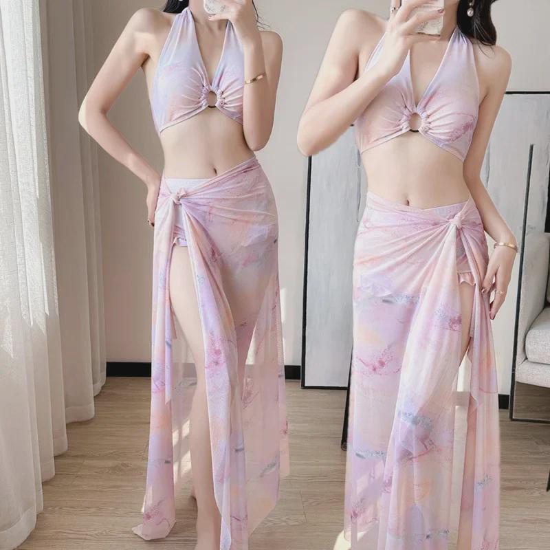 2025 Seaside Vacation Bikini Split Three-Piece Swimsuit for Women