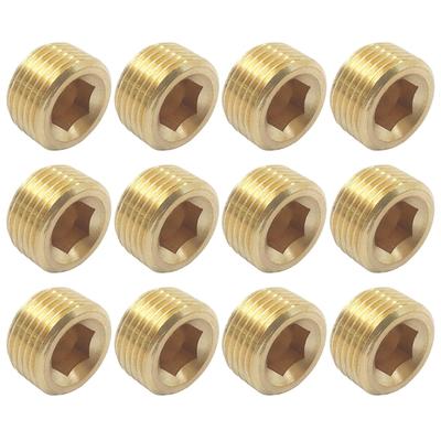 12 Stück 3/8 Zoll Außengewinde Metallrohr-Endkappe Fitting Verbinder Sechskant-Rohrstopfen Kupplungsadapter Einfach zu installieren