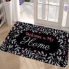 Inspirational Quote Floral Welcome Door Mat English Word Pattern NonSlip Rug for Entryway Bedroom Door Mat Home Decor