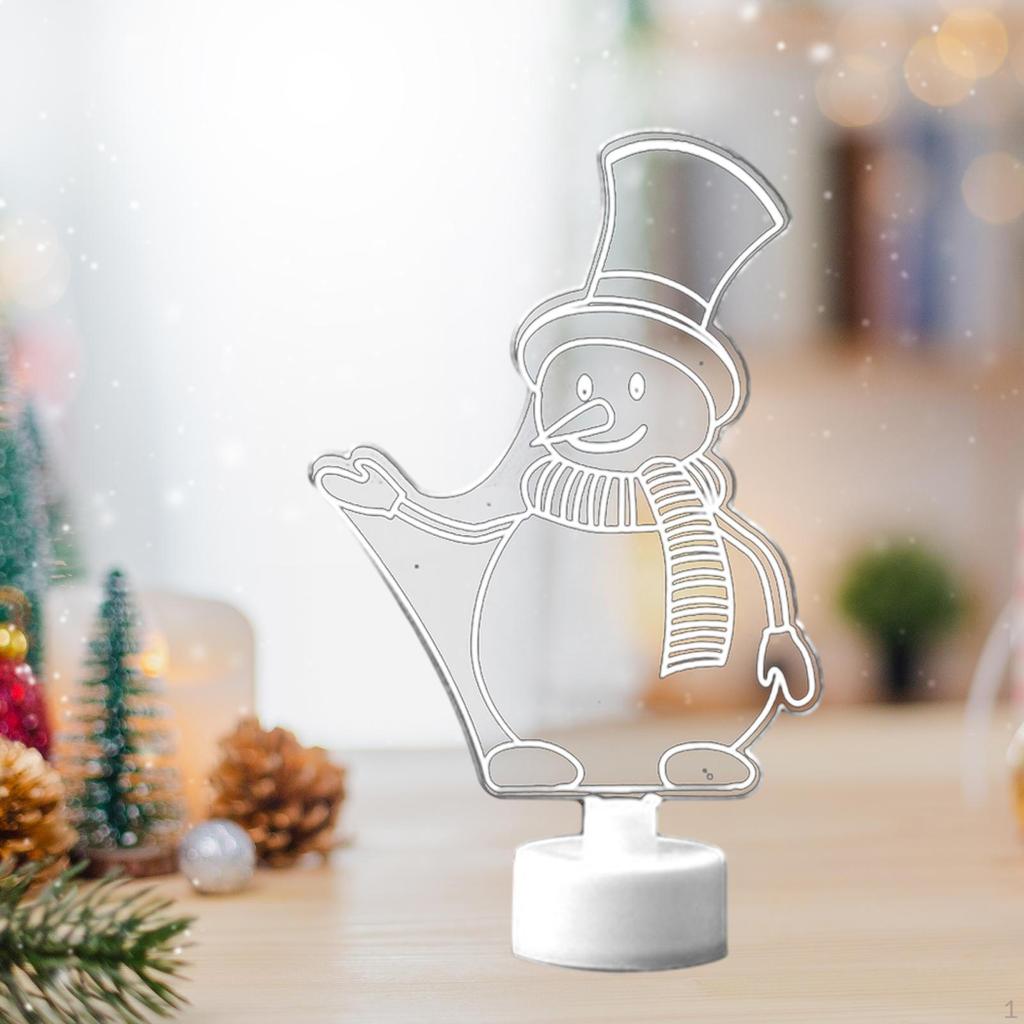 Christmas Decoration Light Table Centerpiece Photo Props Xmas Mas Scene Figurine