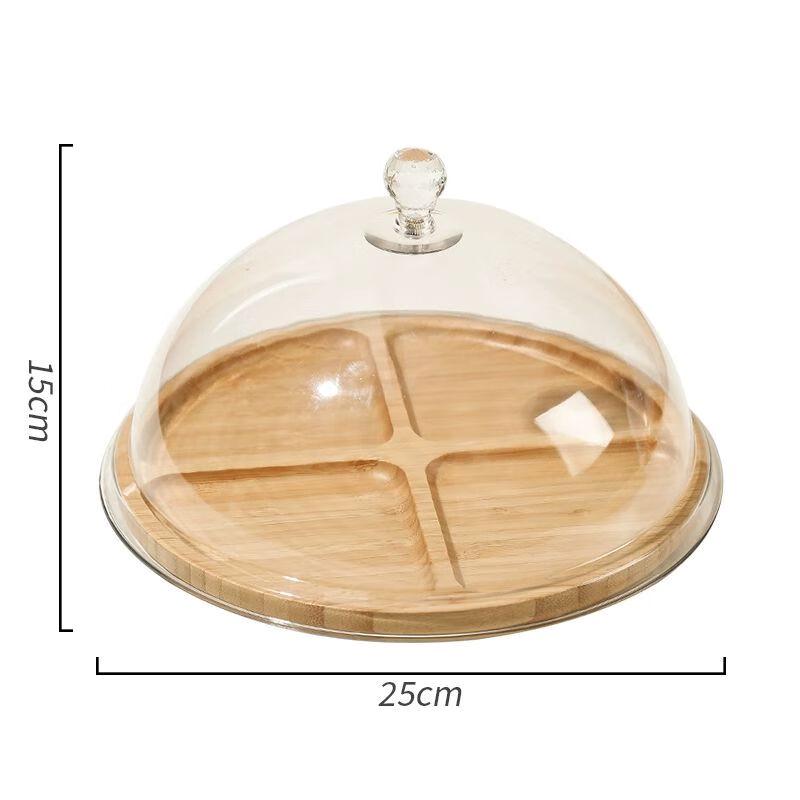 Multi-Compartment Bamboo Tasting Tray with Transparent Lid