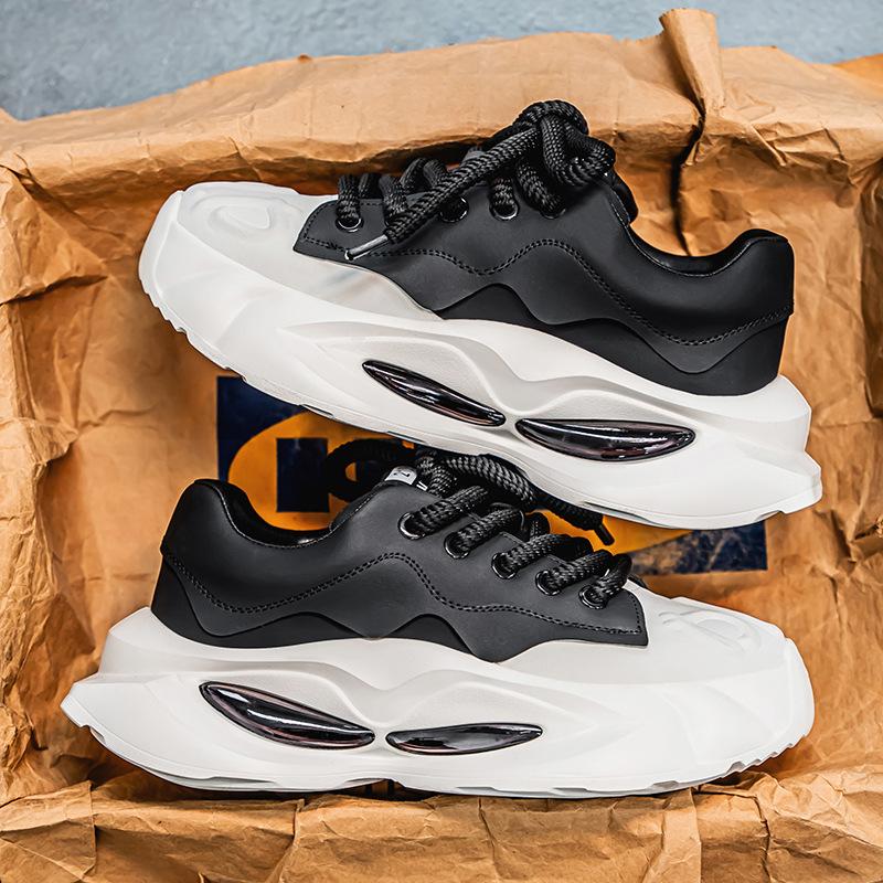 

European station men s shoes 2025 spring new thick-soled air cushion heightening sports dad shoes men s comfortable casual trendy shoes 39