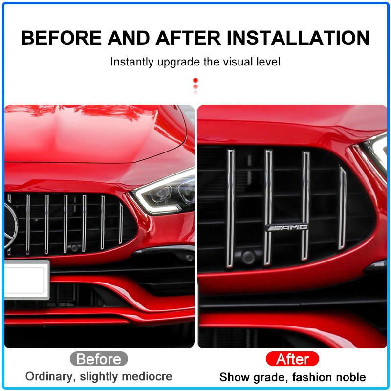 1Pc Car Front Grille Badge Emblem AMG Logo Accessories For Mercedes benz W204 W203 W212 W211 W124 W210 GLC GLE E CLA GLA W205 W211 W213
