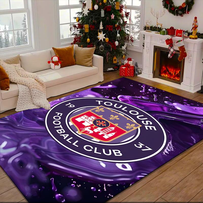 1PC Toul-ouse Football Rug Game Carpet, Floor Mat for Bedroom Living Room Entryway Rug, Home Decor Idea Gift for Christmas Birthday