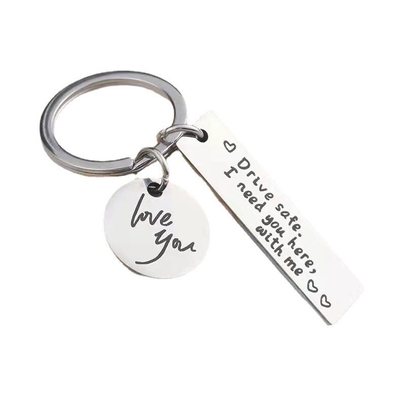 Stainless Steel 'Drive Safe' Engraved Keychain - Creative Holiday Gift