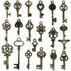 Mixed 20-Piece Antique Small Key Pendants, 20 Styles, 1 Each, 18.8g, 9