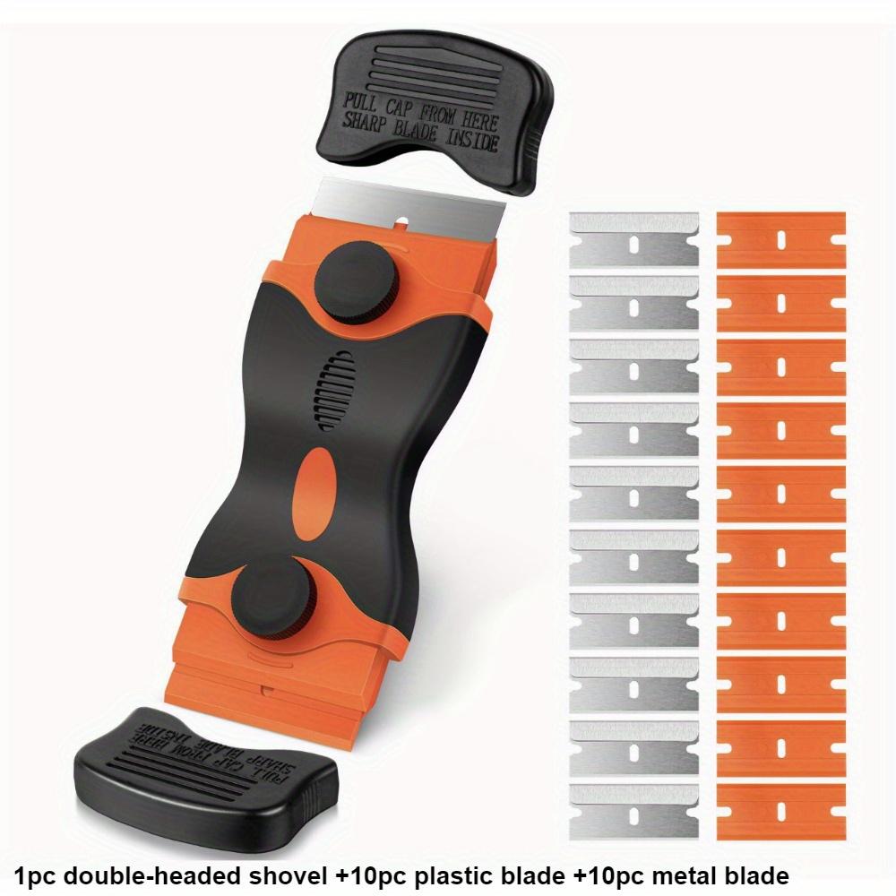 

Скребок для удаления клея, Скребок для стекла, 1 розовый двухсторонний скребок + 10 металлических лезвий + 10 пластиковых лезвий, Инструмент для автомобильной пленки, с 20 лезвиями 1set