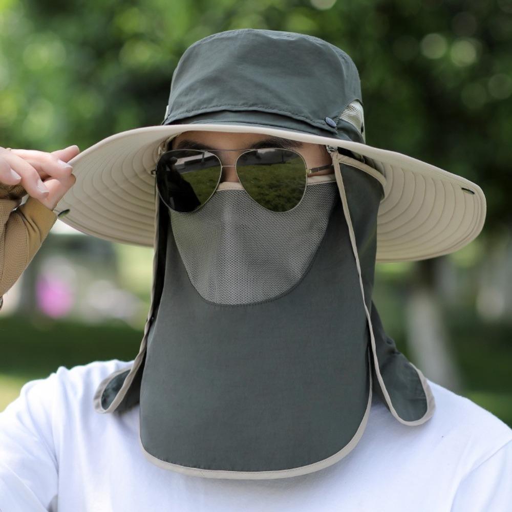 Breathable Beach Cap Face Neck Protection Sunscreen Hat New Bucket Hat  Women