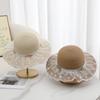 Straw hat female bow straw seaside hat summer pearl sunscreen beach sun hat lace edge sun hat