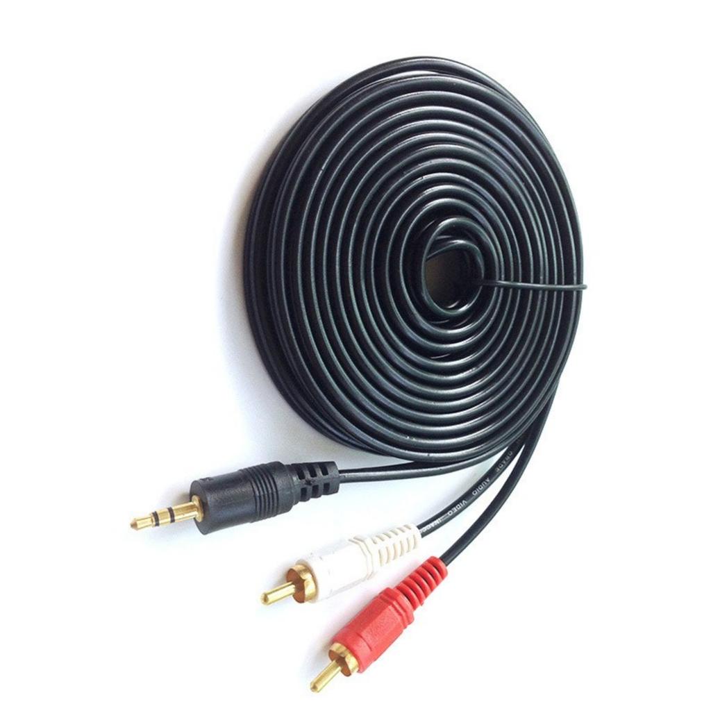 3.5mm Male to 2RCA Male Cord Y Splitter Cable Flexible Gold Plated Adapter Cable for Phone Tablet Speaker 69inch