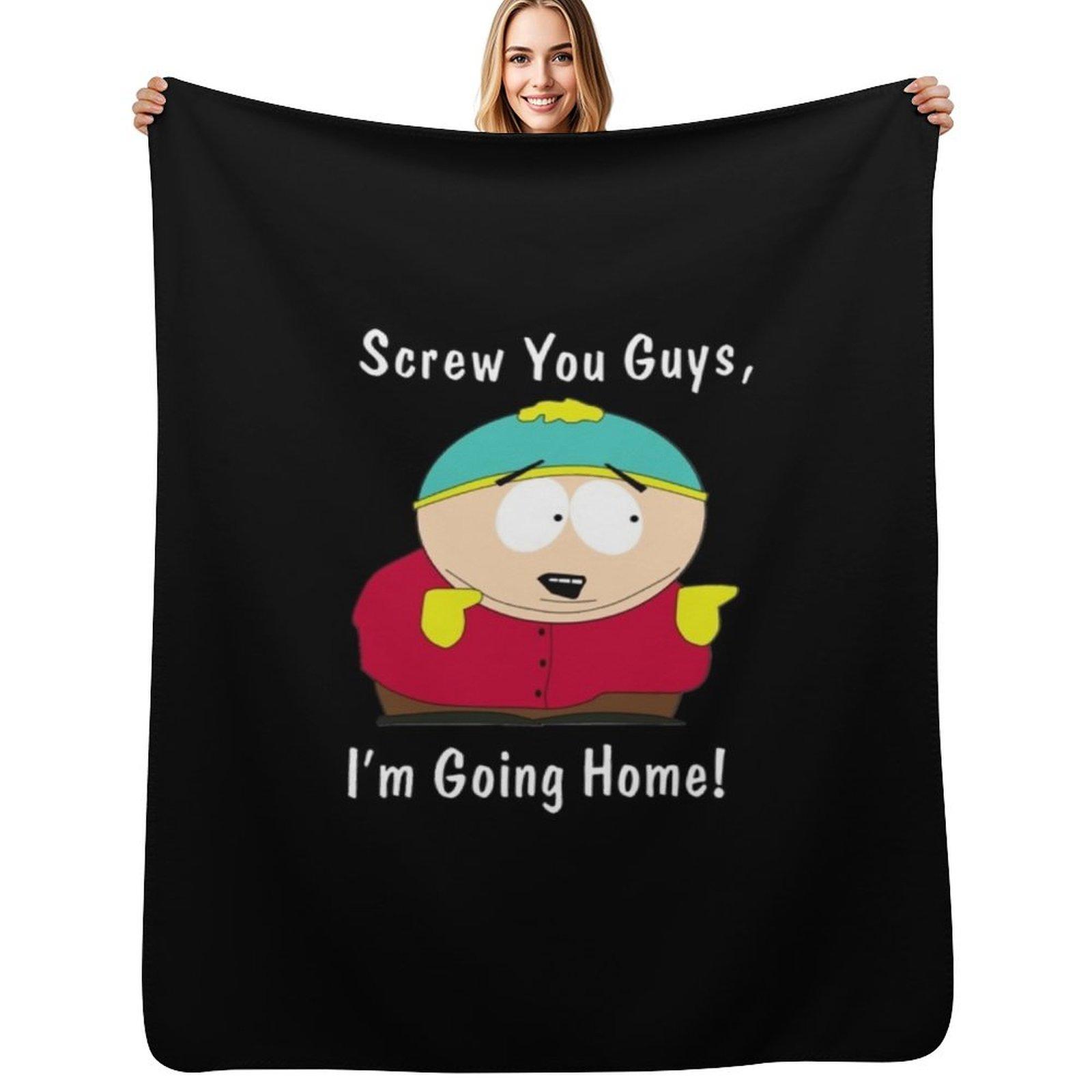 Eric Cartman Throw Blanket Stain Resistant Cozy Warm Blanket Size: 75*100cm, Weight: 230 GSM