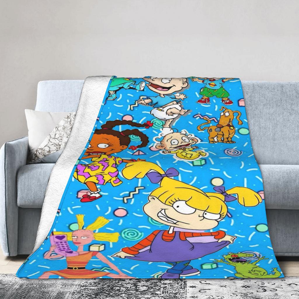 Rugrats Angelica Pickles Pattern Blanket Soft Fluffy Plush Throw Blanket For Living Room Camping Flannel Bedspread Bed Cover