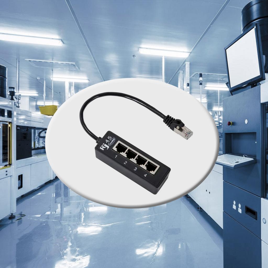 RJ45-Ethernet-Splitter-Kabeladapter, 1 auf 4 Ports, Netzwerk-Verlängerungsanschluss, schnelle Geschwindigkeit für Zuhause und Büro