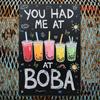 Metal Poster Wall Art  You Used To Have Me At Boba ChalkboardStyle Design with Colorful Boba Drinks  Stars HighQuality