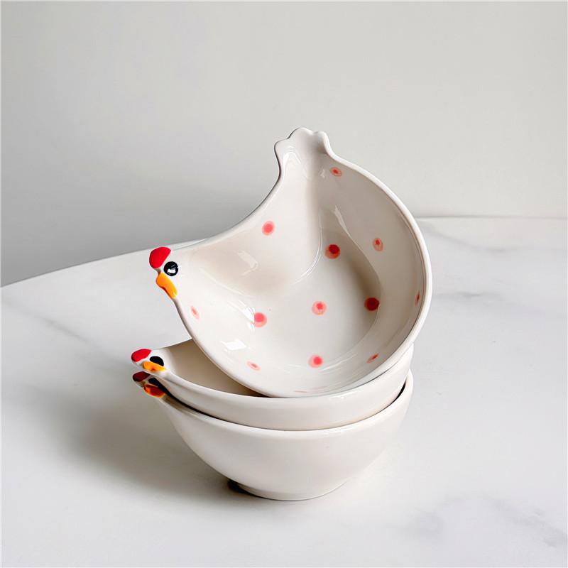 

Коробка для хранения скрепок в форме курицы, керамическая маленькая миска для хранения, отделение для мини-скрепок синего цвета S
