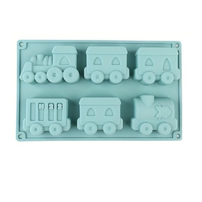 1Pcs Cartoon Train Silicone Mold, Muffin Mold, Cupcake Baking Tray/Cake Mold For Birthday Theme Parties, Muffin Cups, Ice Cubes
