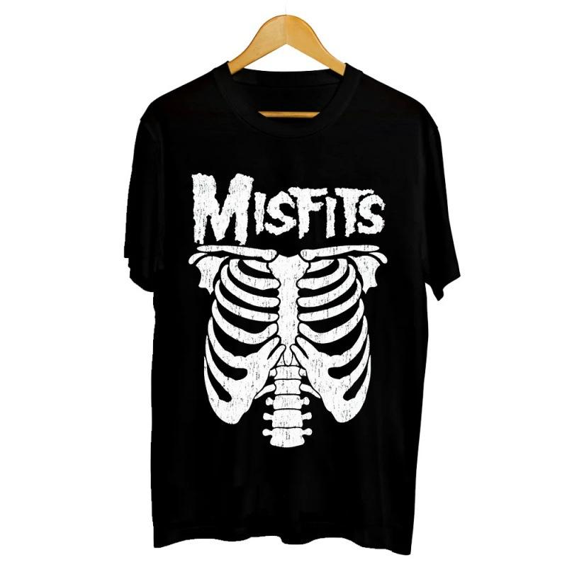 T Shirt Y2K Men's Womens Harajuku Gothic Hip Hop Graphic Printing Cotton Round Neck MISFITS Oversized Tees Short Sleeve Tops