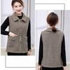 Dámský kardigan Vlněný Zesílený Vesty Jaro Podzim Výstřih do V Volný Vložený Sametové Vesty Studentský Top Bez rukávů Kabát