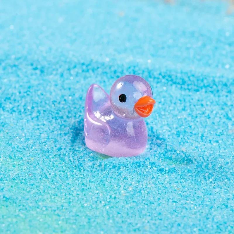 5-20pcs Luminous Micro Landscape Duck Ornaments Handcrafts Small Cute Mini Resin Yellow Duck DIY Resin Dollhouse Decoration