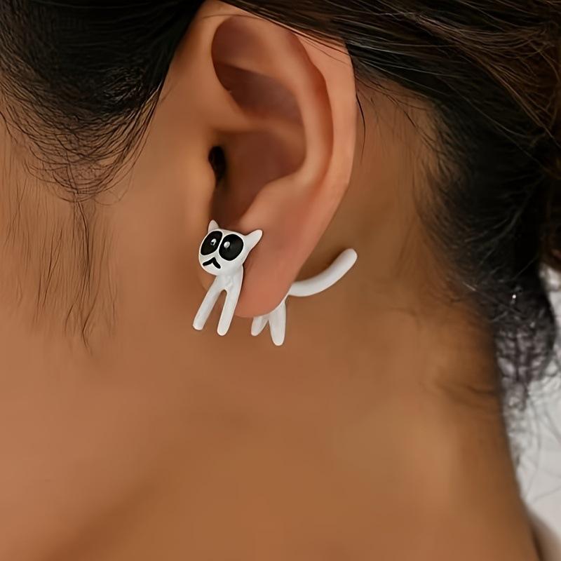 Cute Cat Stud Earrings, Personality Trend, Niche Earrings, Independent Station Platform Earrings