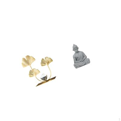 Leaves Statue Bookshelf Sculpture Monkey Buddha Figure Buddhist Collectible Miniature Ornament