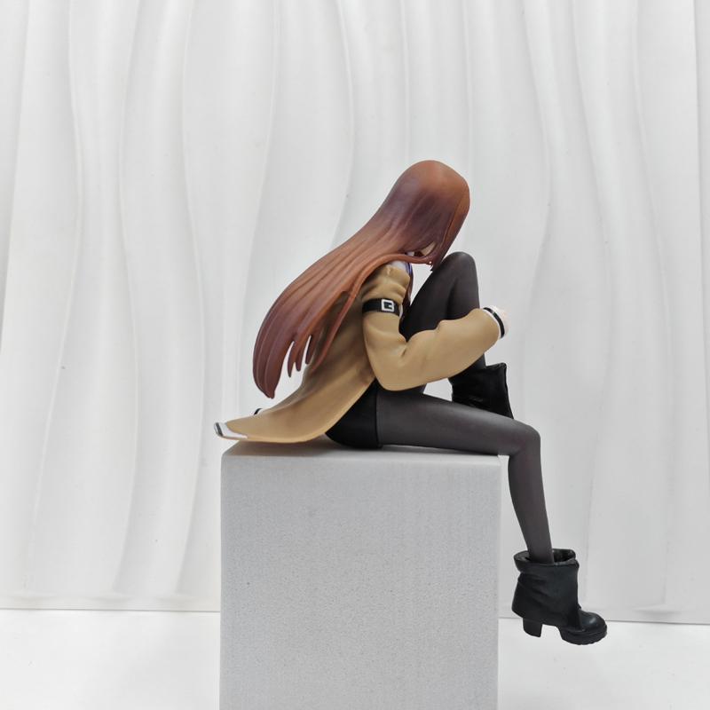 Steins Gate Makise Kurisu Anime Figure Kurisu Makise Action Figure Car Ornament Model Desktop Decor Fans Collectible Toys Gifts