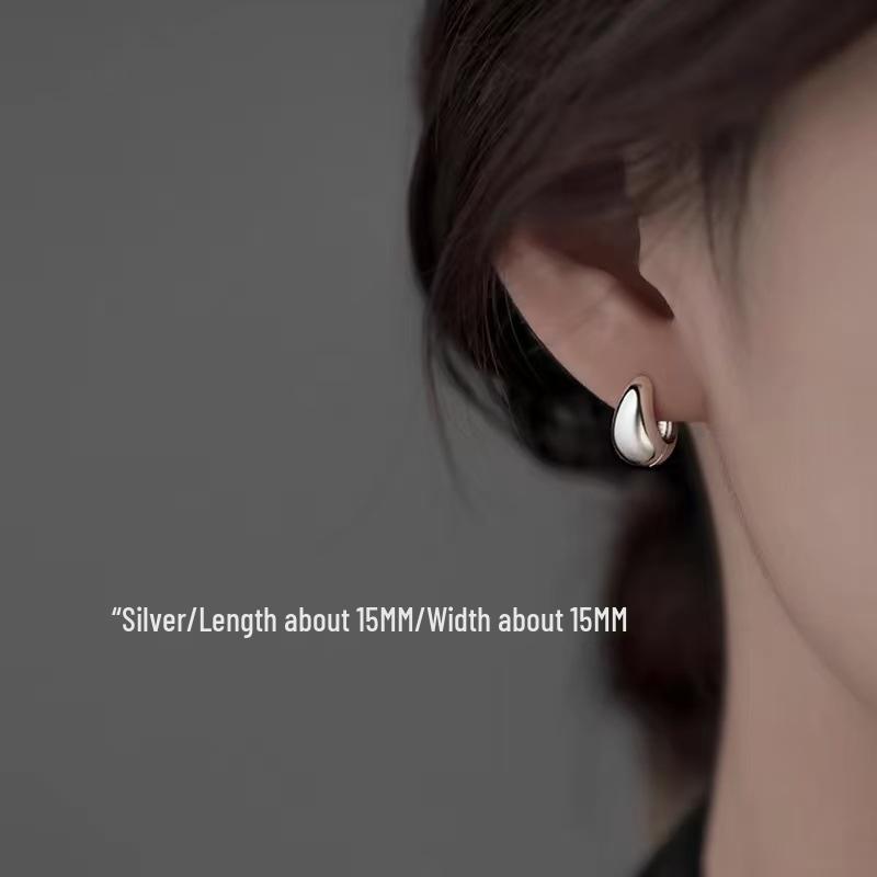 2024 Light Luxury 925 Silver Hoop Earrings: Polished High-End Niche Design for Women