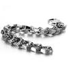 Stainless Steel Vintage Punk Skull Bracelet Men's Cruz Charm Bracelet Heavy Chunky Bangle Jewelry Accessories