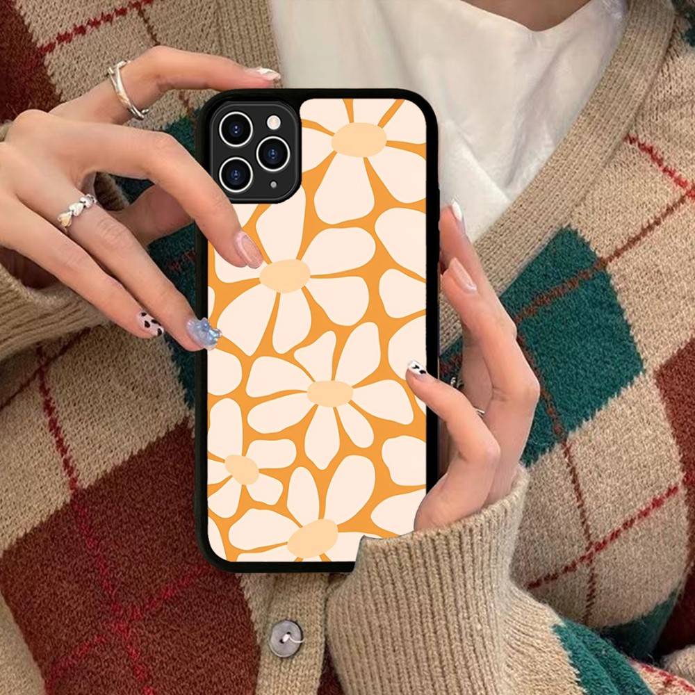 Abstract Flower Market Phone Case For Iphone 11 12 13 14 15 Pro Max 17 16 Plus Hard PC+TPU Back Cover